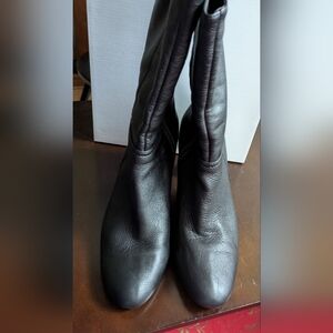 Elegant Boots Made Of Genuine Leather, 3 1/4" Heels. Size 7B